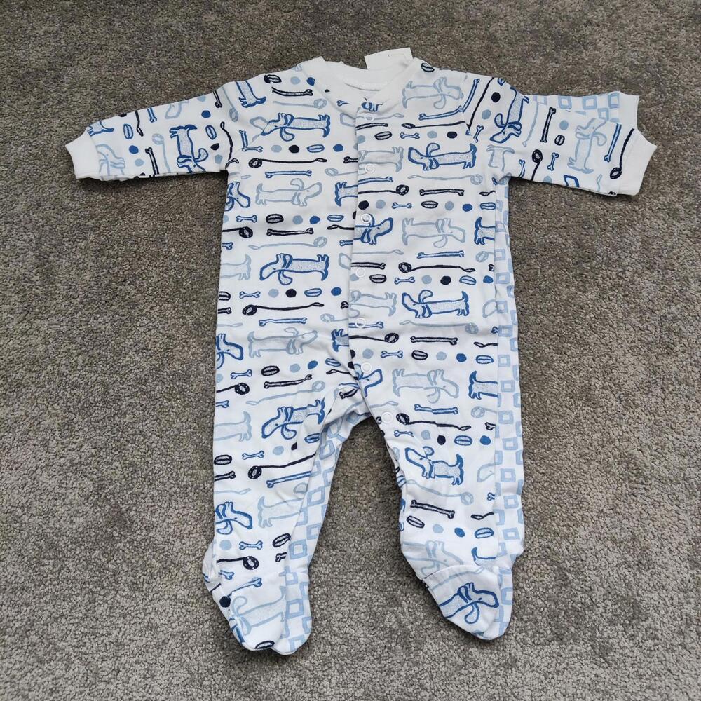 Joe Fresh Baby Sleepsuit with a Blue and White Dog Pattern Set of Two Size 3M
